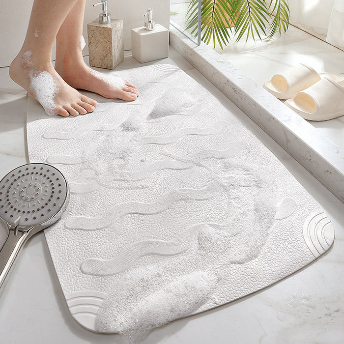 Feblilac Solid Wavy Pattern TPE Anti Slip Bathroom Mathtub Mats