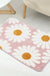 Feblilac Pink Daisy Bath Mat, Flower Floral Bathroom Rug