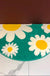 Green Semicircle Daisy Bathroom Mat, White Flower Bath Rug, Nature Bathroom Decor, Soft Water-Absorbent Mat for Bath Shower