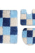 Feblilac Blue/Black/Green/Red/Brown/Purple and White Checkerboard Pattern Ultra Soft Bathroom Rug Set