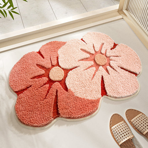 Feblilac Flower Shadow Tufted Bath Mat