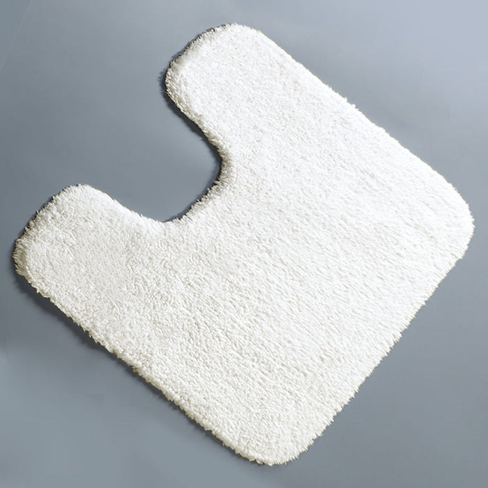 Feblilac Simple Solid Tufted Bathroom Mat Toilet U-Shaped Floor Mat