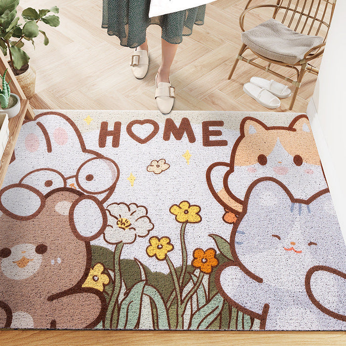 Feblilac Cute Animal Park PVC Coil Door Mat