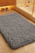 Feblilac Solid Long Plush Tufted Bath Mat