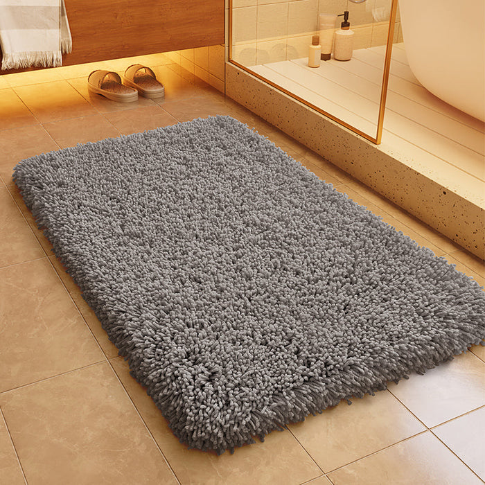 Feblilac Solid Long Plush Tufted Bath Mat