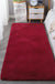 Feblilac Rectangular Solid Rose Red Thickened Tufted Bath Mat