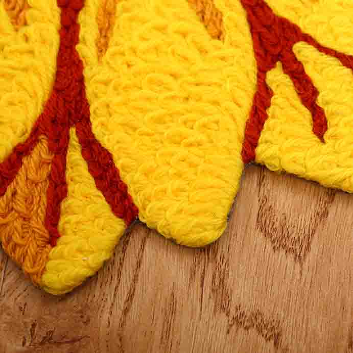 Feblilac Woven Acrylic Fibers Sunflower Door Mat