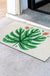 Feblilac Color Dot Green Monstera PVC Coil Door Mat