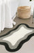 Black Gradient Bath Mats, Rug for Bathroom, Cute Non-Slip Irregular Shape Carpet for Shower Room