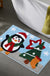 Feblilac Merry Christmas Tree and Happy Santa Claus Snowman Bath Mat