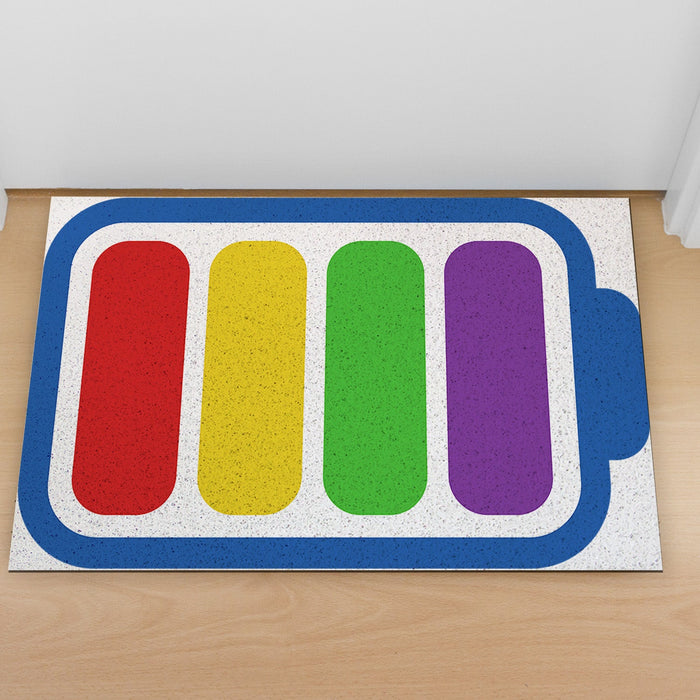 Feblilac Rainbow Battery PVC Coil Door Mat