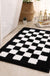 Feblilac Black and White Checkerboard Bath Mat