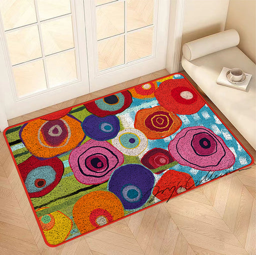 Feblilac Colorful Flowers Garden Fluff Nylon Door Mat @Joy's design