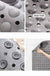 TPE Blue/Grey/Khaki/White Drain Holes and Suction Cups Tub Rug, Anti Slip Massage Bathtub Mats