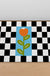 Feblilac Black and White Checkerboard Tulips PVC Coil Door Mat