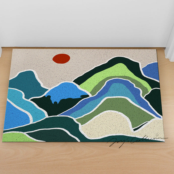 Feblilac Green Mountains and Rivers PVC Coil Door Mat