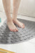 Feblilac TPE Blue/Grey/White Drain Holes and Suction Cups Tub Rug, Anti Slip Massage Bathtub Mats