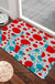 Feblilac Red and Blue Polka Dot Tufted Bath Mat