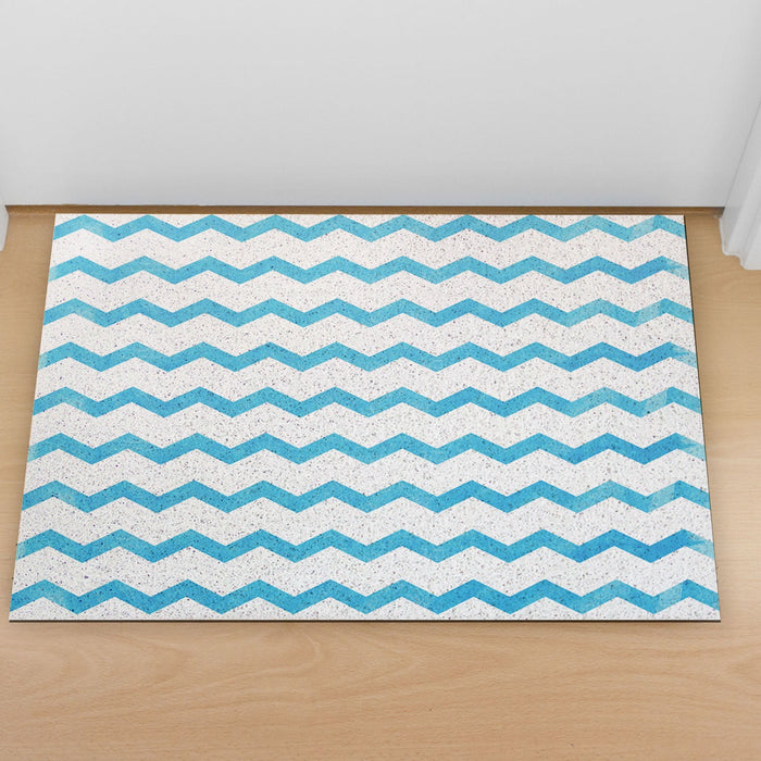 Feblilac Blue Gradient Watercolor Pattern PVC Coil Door Mat