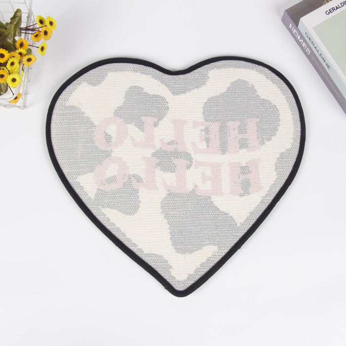 Feblilac Heart-shaped Letter Pattern Tufted Bath Mat