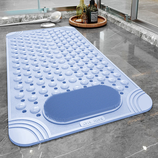 Rubber Blue/Grey/Khaki/Green Drain Holes and Suction Cups Tub Rug, Anti Slip Massage Bathtub Mats