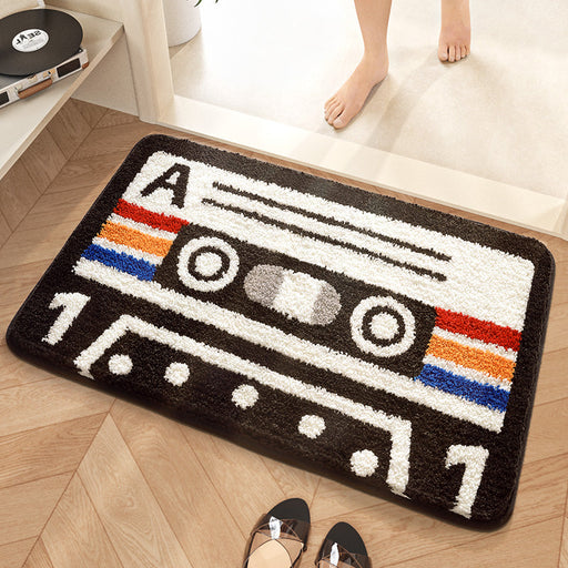 Feblilac Vintage Tapes Tufted Bath Mat