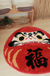 Feblilac Japanese Style Round Daruma Bathmat Area Rug 35.4"x36.2", 90cmx92cm