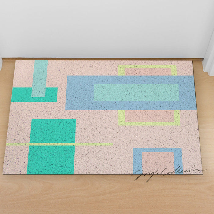 Feblilac Big Squares Geometric PVC Coil Door Mat