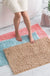 Chenille Non-Slip Microfiber Shag Bathroom Rug Mat, Solid Color