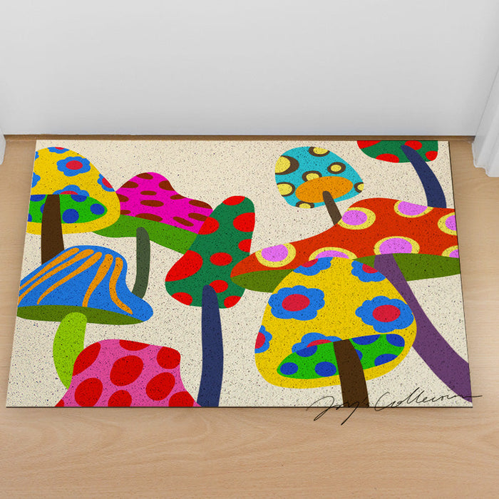 Feblilac Color Mushroom PVC Coil Door Mat