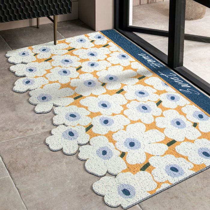 Feblilac Cute Red Flower Cutting Entrance Door Mat