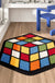 Feblilac Colored Cube Tufted Bath Mat