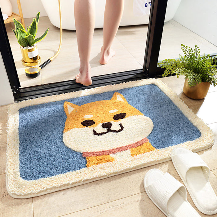 Feblilac Cartoon Akita Dog Mat