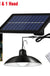 Single Dual Heads Solar Pendant Lights Remote Control Indoor Outdoor Shed Lamp Led Hanging for Storage Room Yard Porch Garden