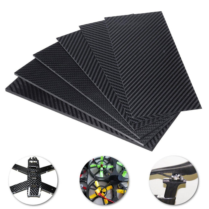 100x250x(0.5-5)mm Black Matte Twill Carbon Fiber Plate Sheet Board Weave Carbon Fiber Pannel Various Thickness