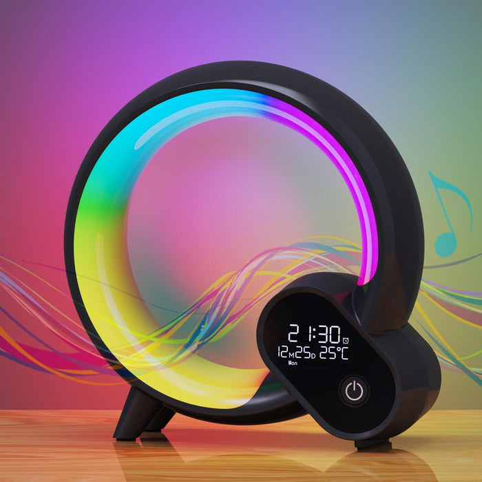 Creative Q Light Analog Sunrise Digital Display Alarm Clock Bluetooth Audio Intelligent Wake-up Q Colorful Atmosphere Light