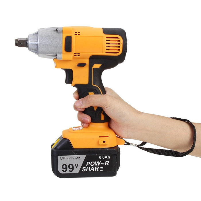 12000mAh 320Nm Electric Powerful Cordless Impact Wrench LED Light Torque Drill Machine