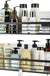 Shower Caddy with 5 Hooks for Hanging Razor and Sponge Adhesive Shower Shelf Basket Bathroom Storage Organizer Kitchen Rack No Drilling Stainless Steel Rustproof - 2 Pack,Black