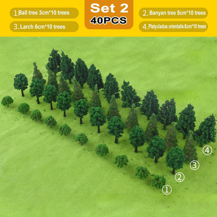 40PCS Tree Model DIY Building Sand Table Landscape Modelling Material