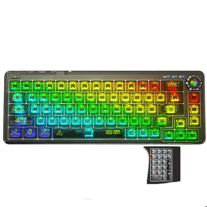 Bluetooth Mechanical Keyboard Transparent Case Hot-swappable Gasket Structure