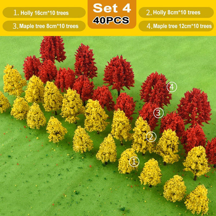 40PCS Tree Model DIY Building Sand Table Landscape Modelling Material