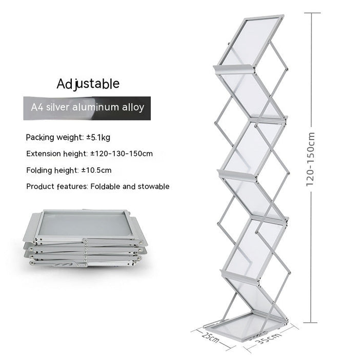 A4 Aluminum Alloy Folding Data Frame Storage Floor