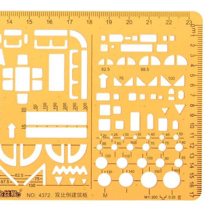 1:100 1:200 Double Scale Combo Architecture Building Formwork Drawing Template KT Soft Ruler Stencil