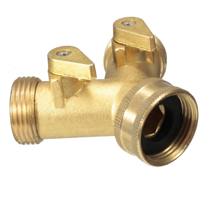 EU Standard 3/4 " Brass Garden Irrigation 2 Way Y Shape Adapter Splitter Hose Faucet Manifold Pipe Tap Connector
