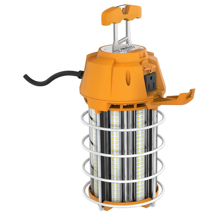 GKT20-150W-01 - TEMPORARY WORK LIGHT 150W, 3000-6500K, AC100-277V, CLEAR COVER, IP42, 6FT PLUG STANDARD CABLE LENGTH, ORANGE HANDLE