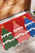 Feblilac Blue Red Green Christmas Tree Tufted Bath Mat