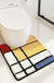 Feblilac Colorful Geometric Square Tufted Bathroom Mat Toilet U-Shaped Floor Mat