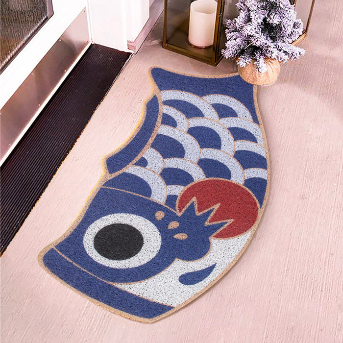 Blue Koi Fish PVC Entrance Door Mat