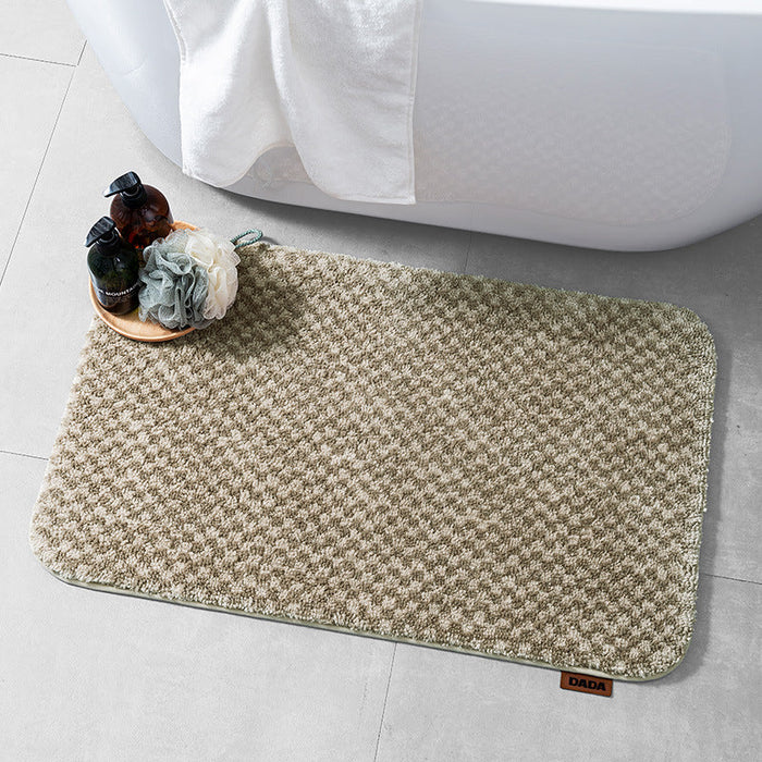 Feblilac 3D effected Checkerboard Tufted Bath Mat