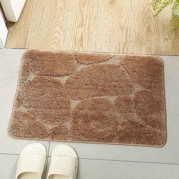 Feblilac Solid Geometric Pattern Tufted Bath Mat